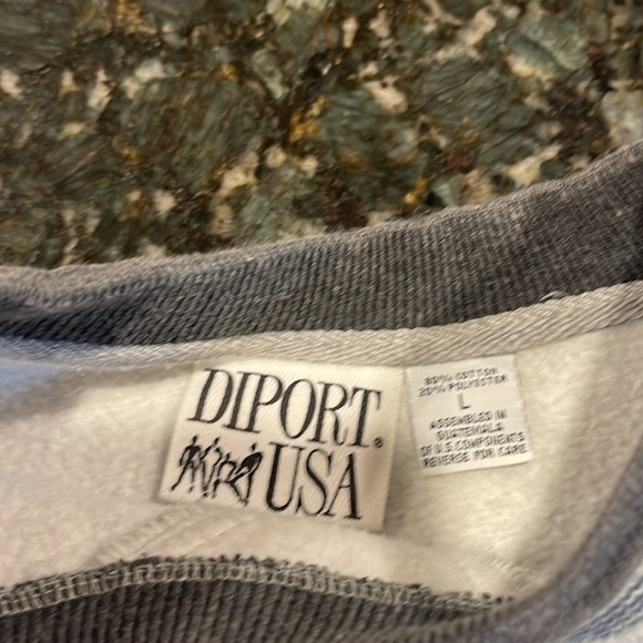 Vintage Diport Grey Pull Over Sweatshirt - Large - Los Angeles CA logo on front - Picture 5 of 6
